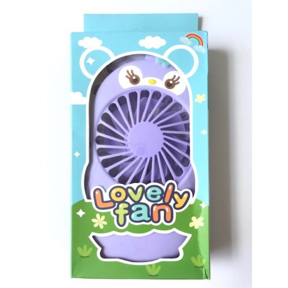 Portable USB Rechargeable Handheld Pocket Mini Fan Purple - Picture 4 of 8
